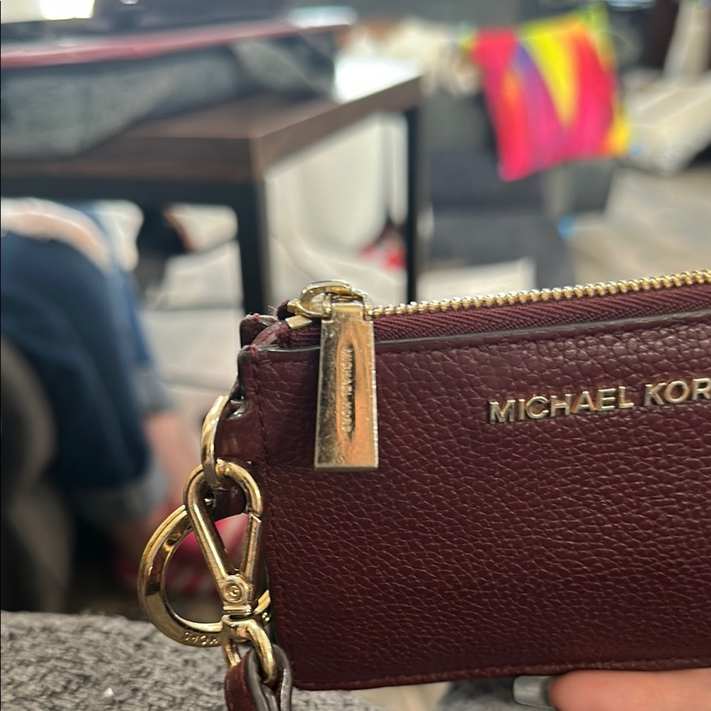 Michael Kors Burgundy Leather Wristlet Coin Wallet​ - Picture 4 of 6